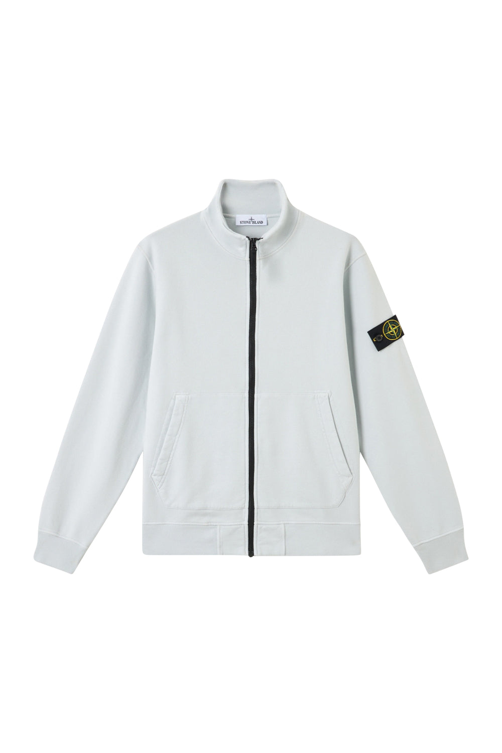 Stone Island felpa logo in cotone con cerniera