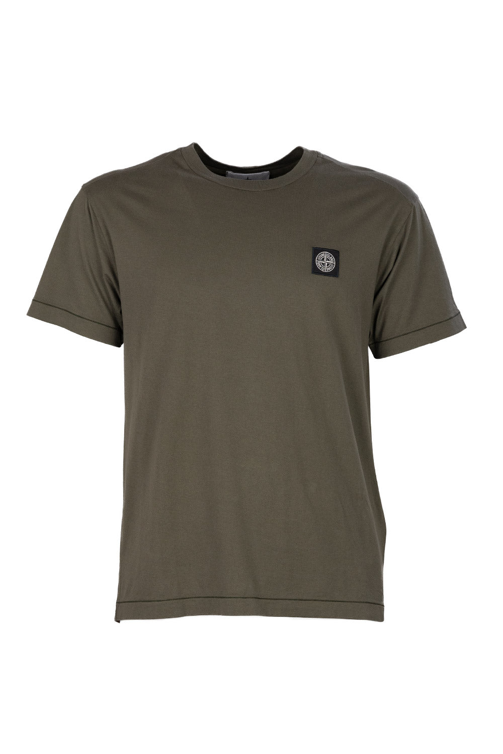 Stone Island T-shirt in jersey di cotone con patch logo