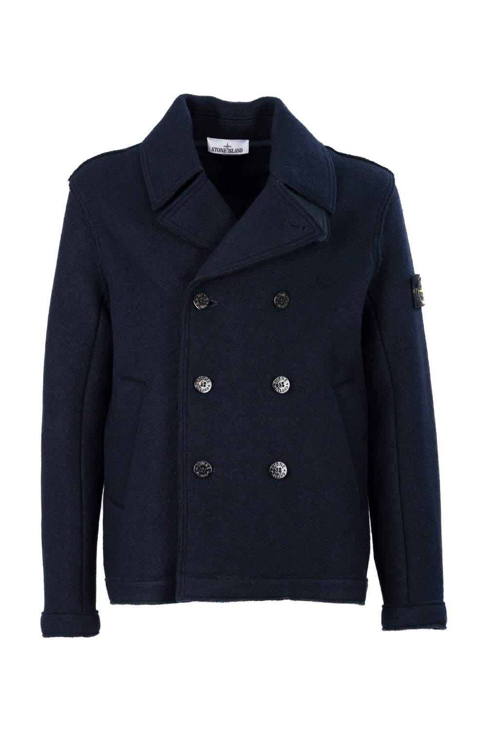Stone Island caban doppiopetto in feltro di lana