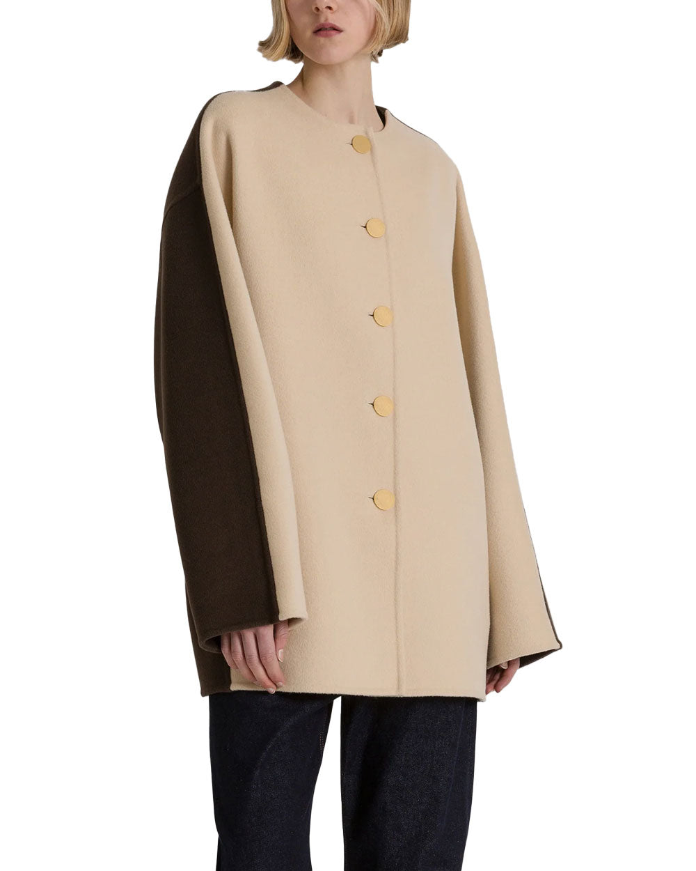 Cappotto Alberta Ferretti donna A06056659 avorio marrone