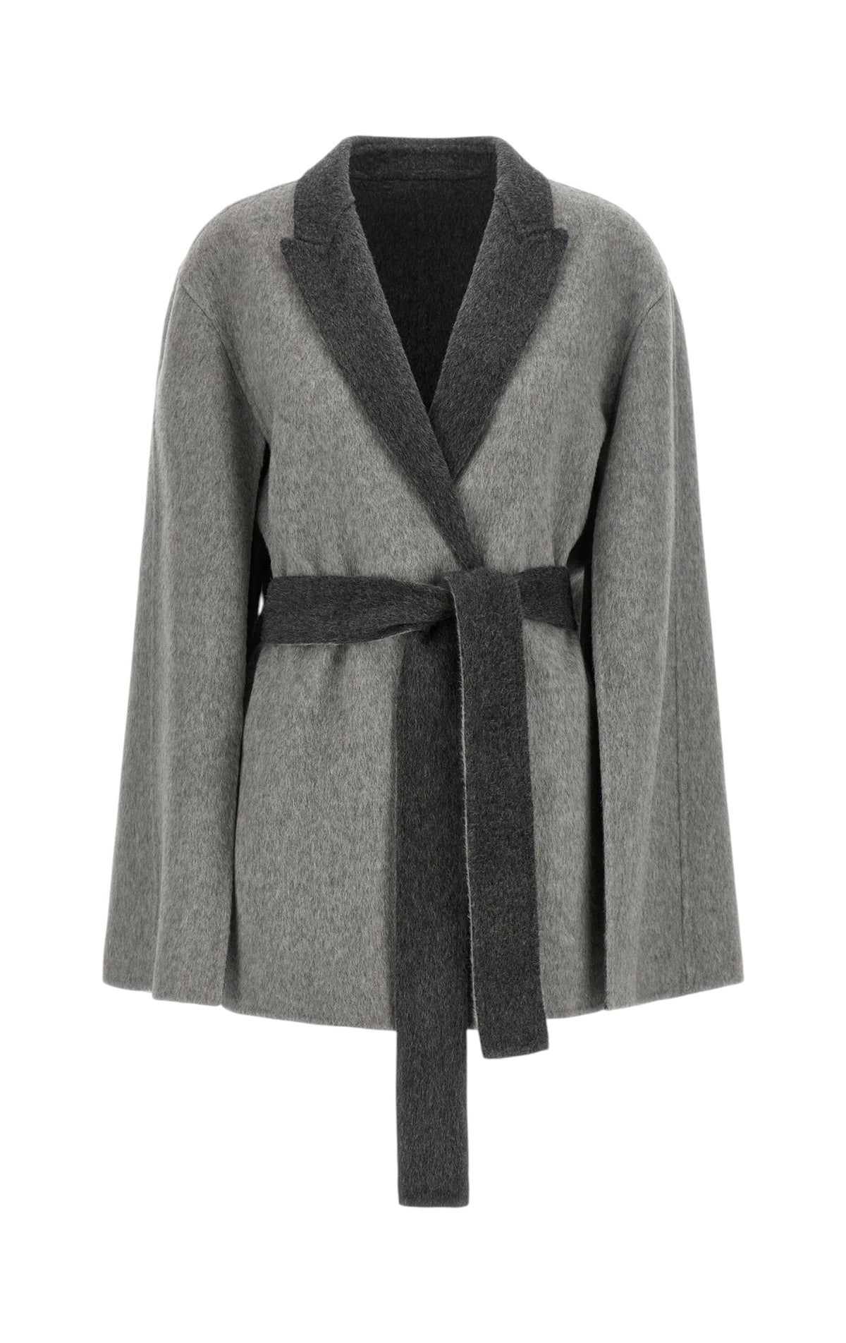 Cardigan donna Alberta Ferretti A0606-66572509 con maniche a mantella Grigio
