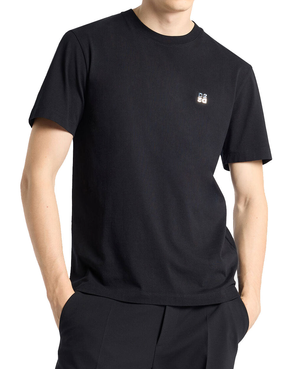T-shirt Dsquared2 uomo S74GD1594D20136 nera Metal<BR/><BR/>