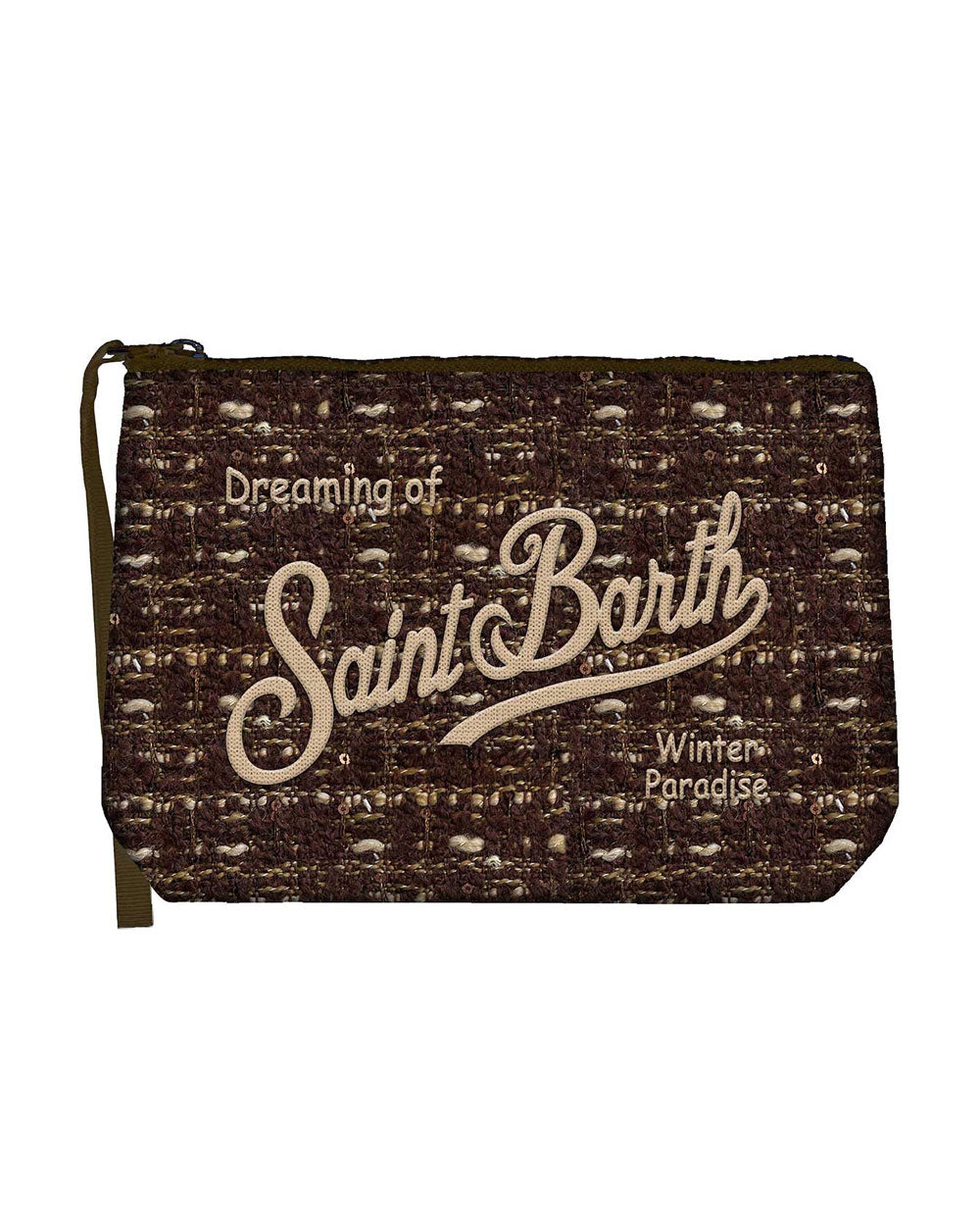 Pochette Mc2 Saint Barth donna Aline tweed marrone