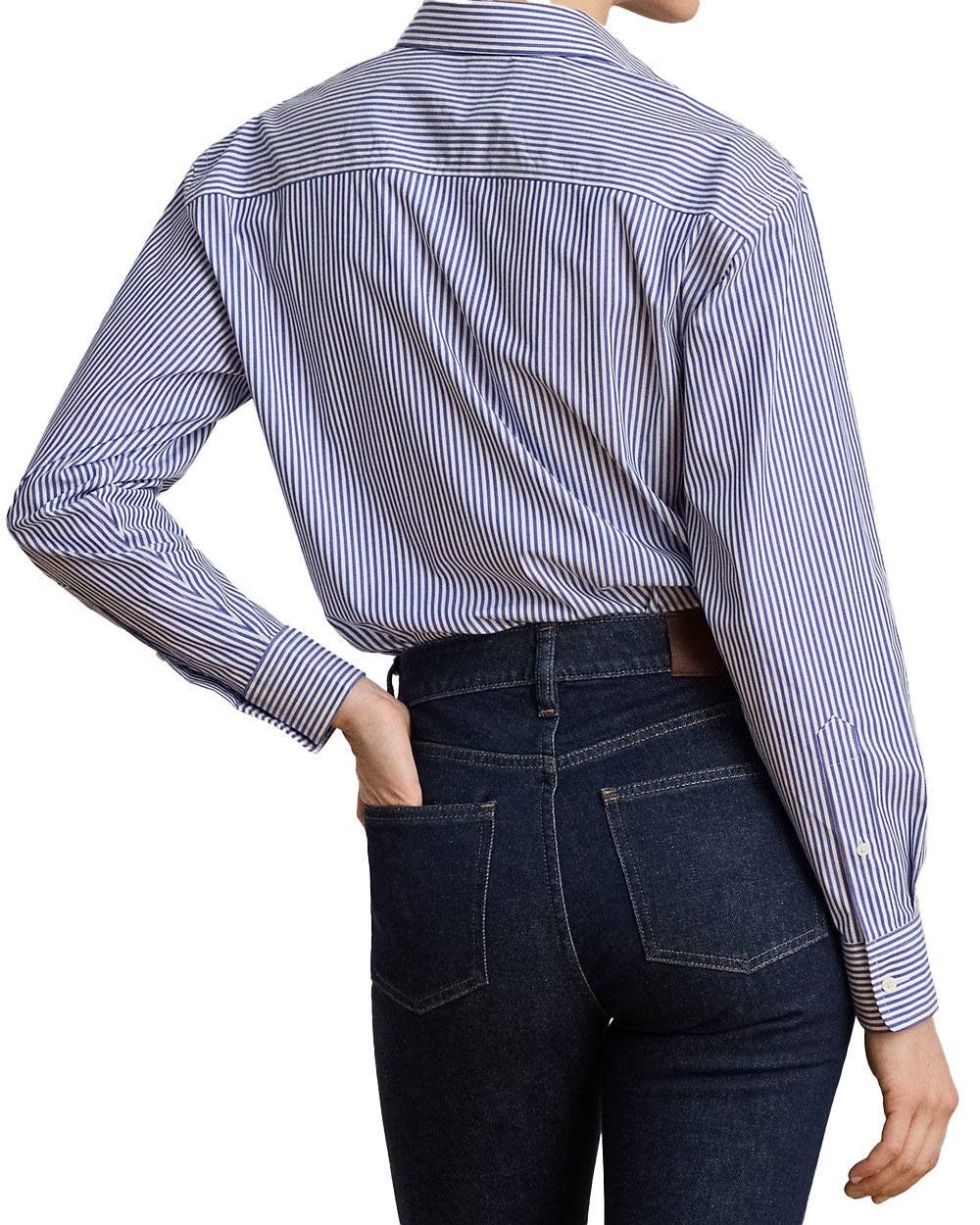 Camicia donna Polo Ralph Lauren 200932539 blu bianca cotone<BR/>