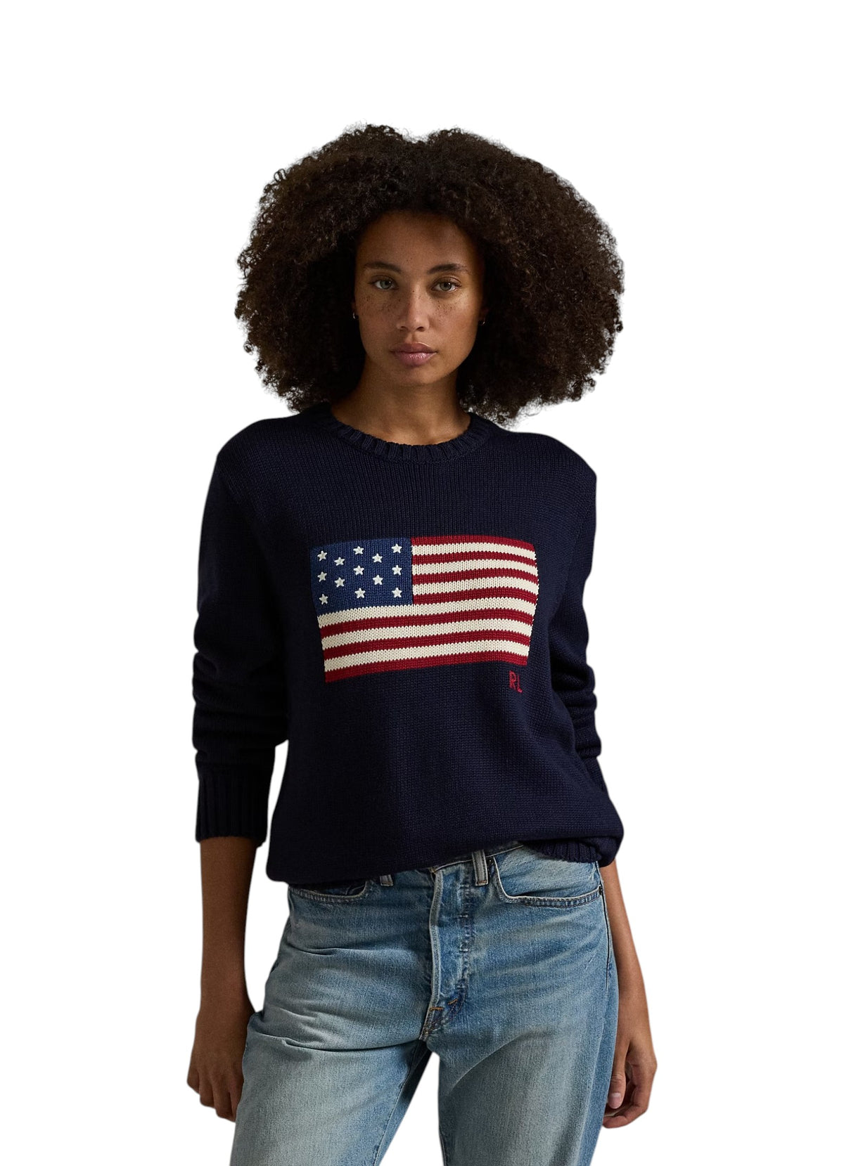 Maglia uomo Polo Ralph Lauren The Iconic Flag Jumper Blu Navy