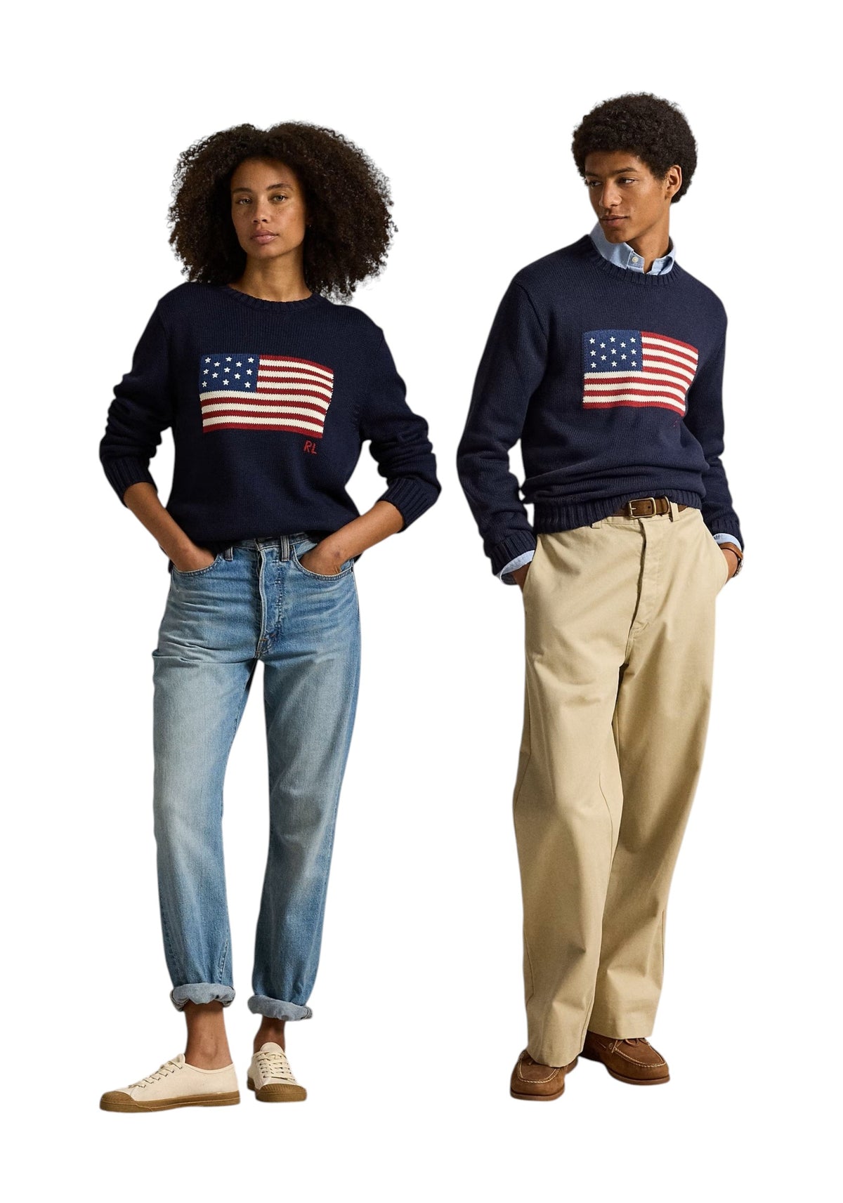 Maglia uomo Polo Ralph Lauren The Iconic Flag Jumper Blu Navy