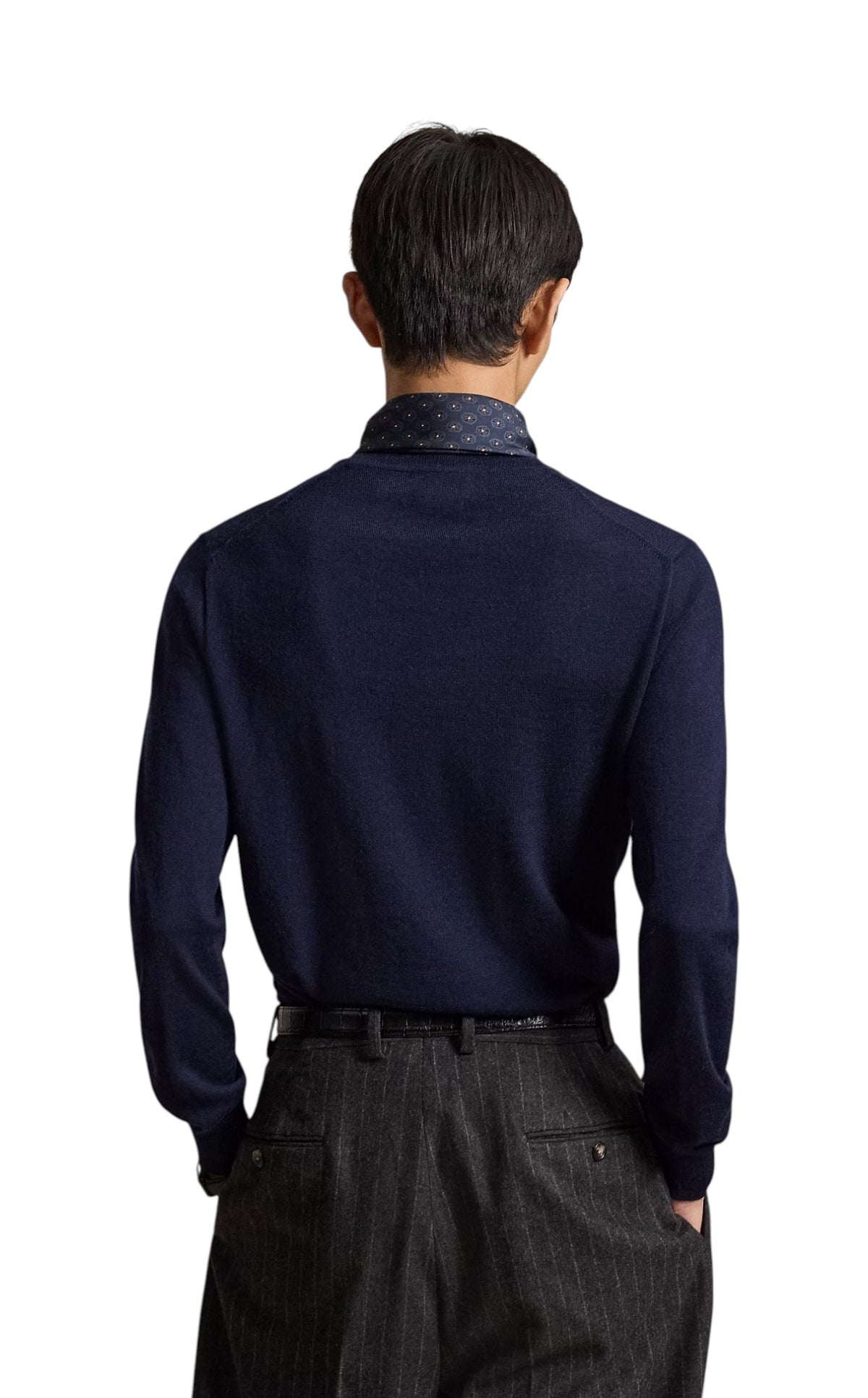 Maglia uomo Polo Ralph Lauren 710954589002 a costine Blu Navy