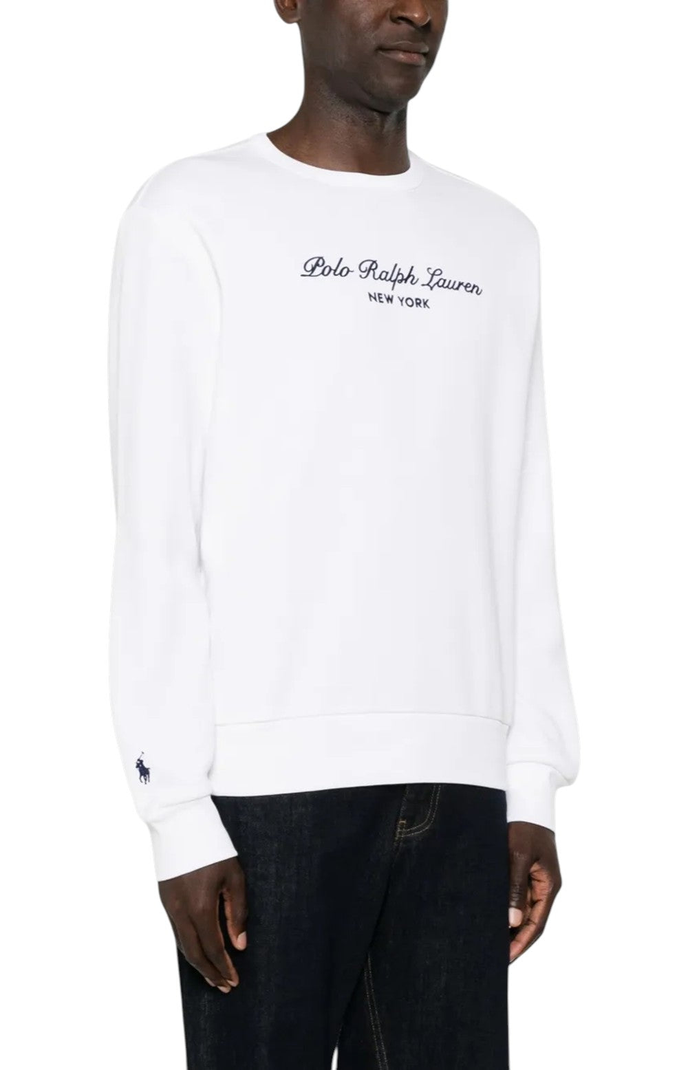 Felpa uomo Polo Ralph Lauren 710B26091002 girocollo Bianco