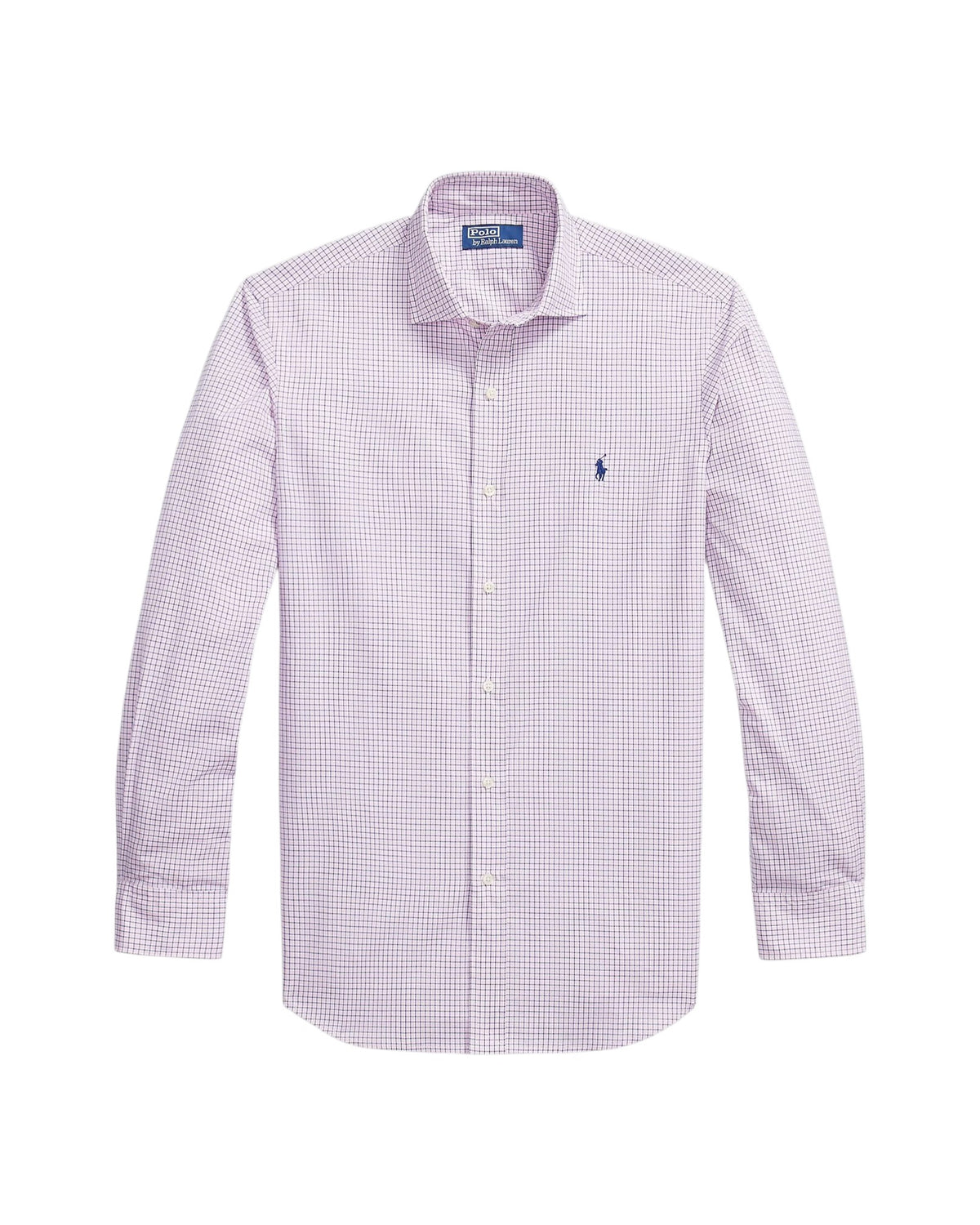 Camicia uomo Polo Ralph Lauren 710B30306003 a quadri Bianco Rosa