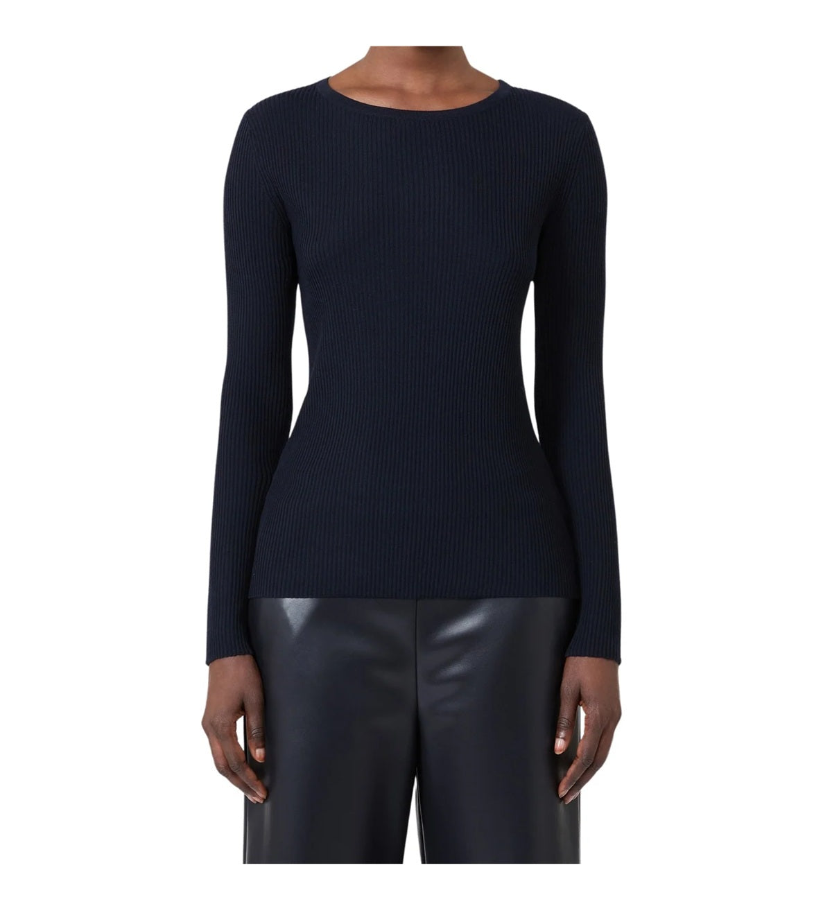 Maglia S Max Mara donna SMMDISEGNO006 blu lana a coste