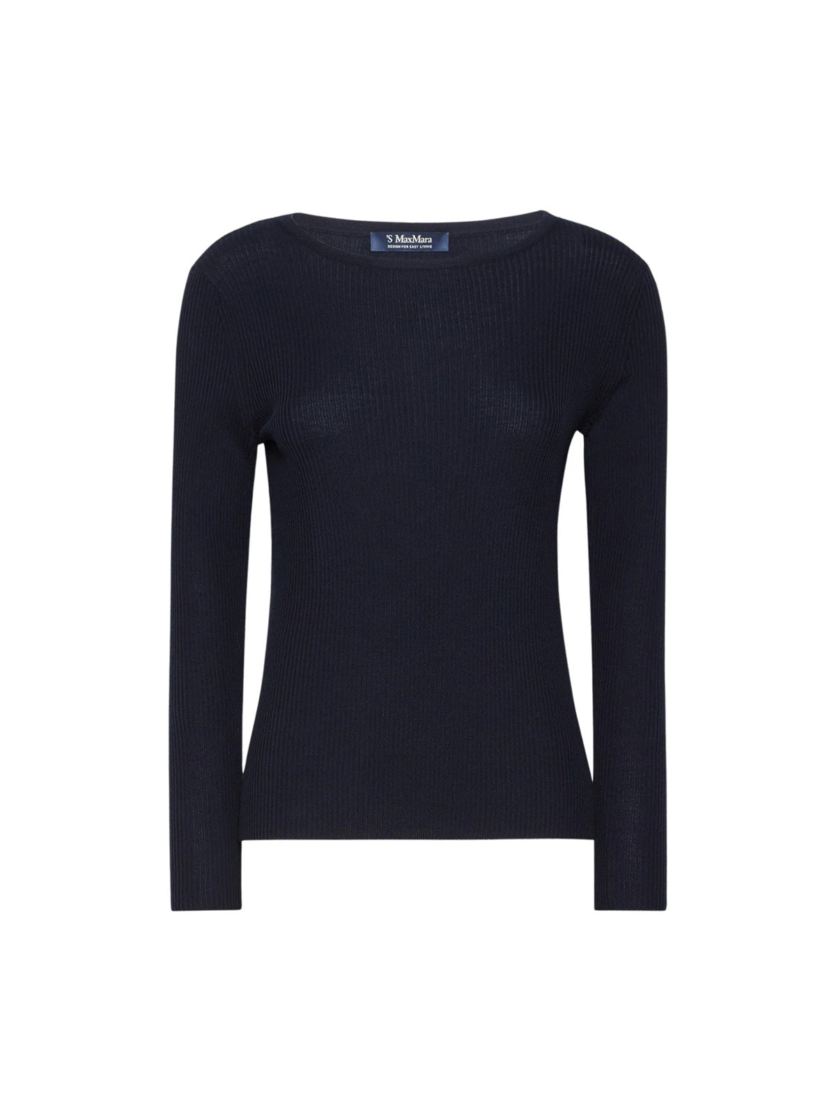Maglia S Max Mara donna SMMDISEGNO006 blu lana a coste
