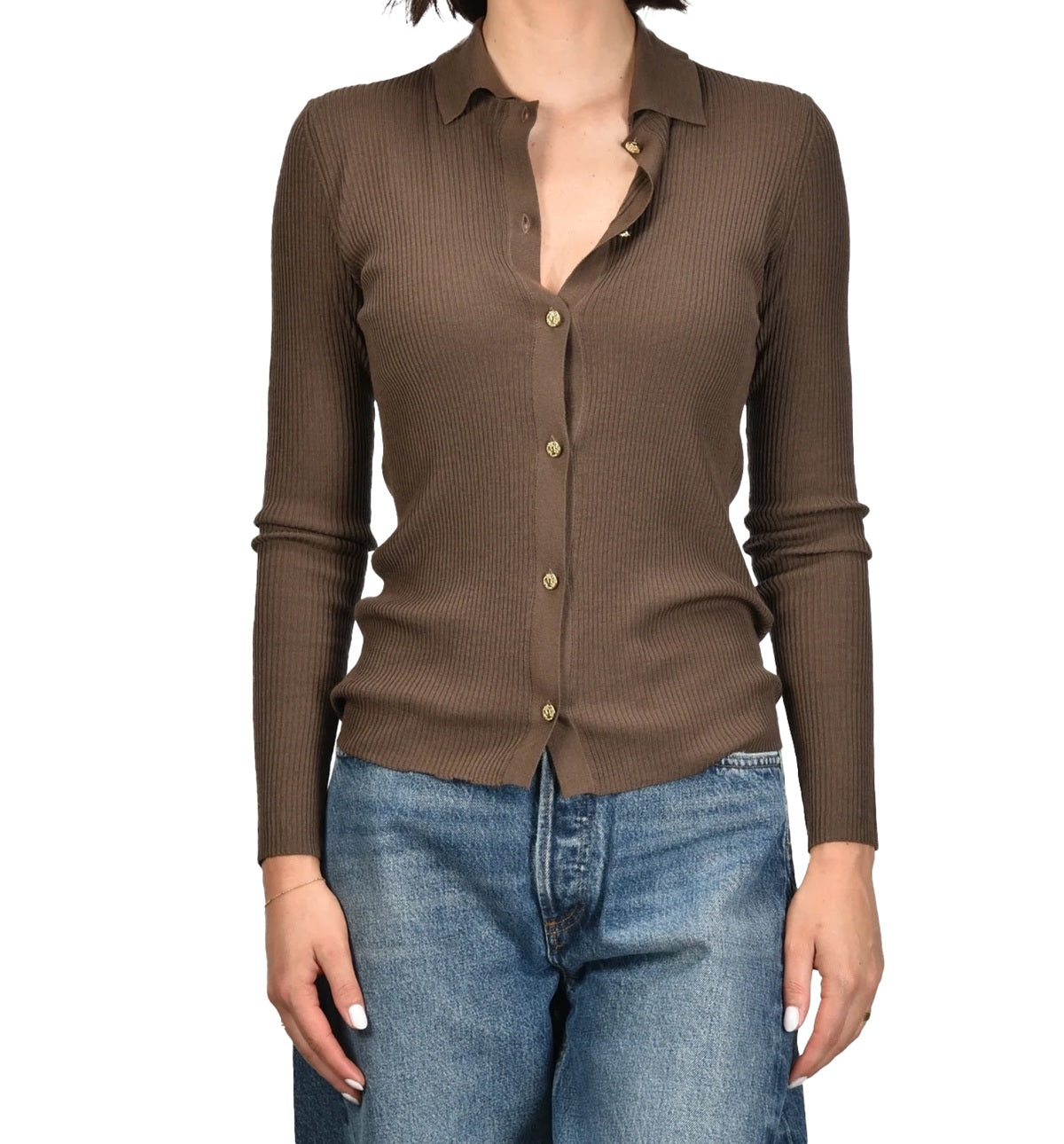 Cardigan S Max Mara donna SMMLIMONE003 marrone <BR/><BR/>
