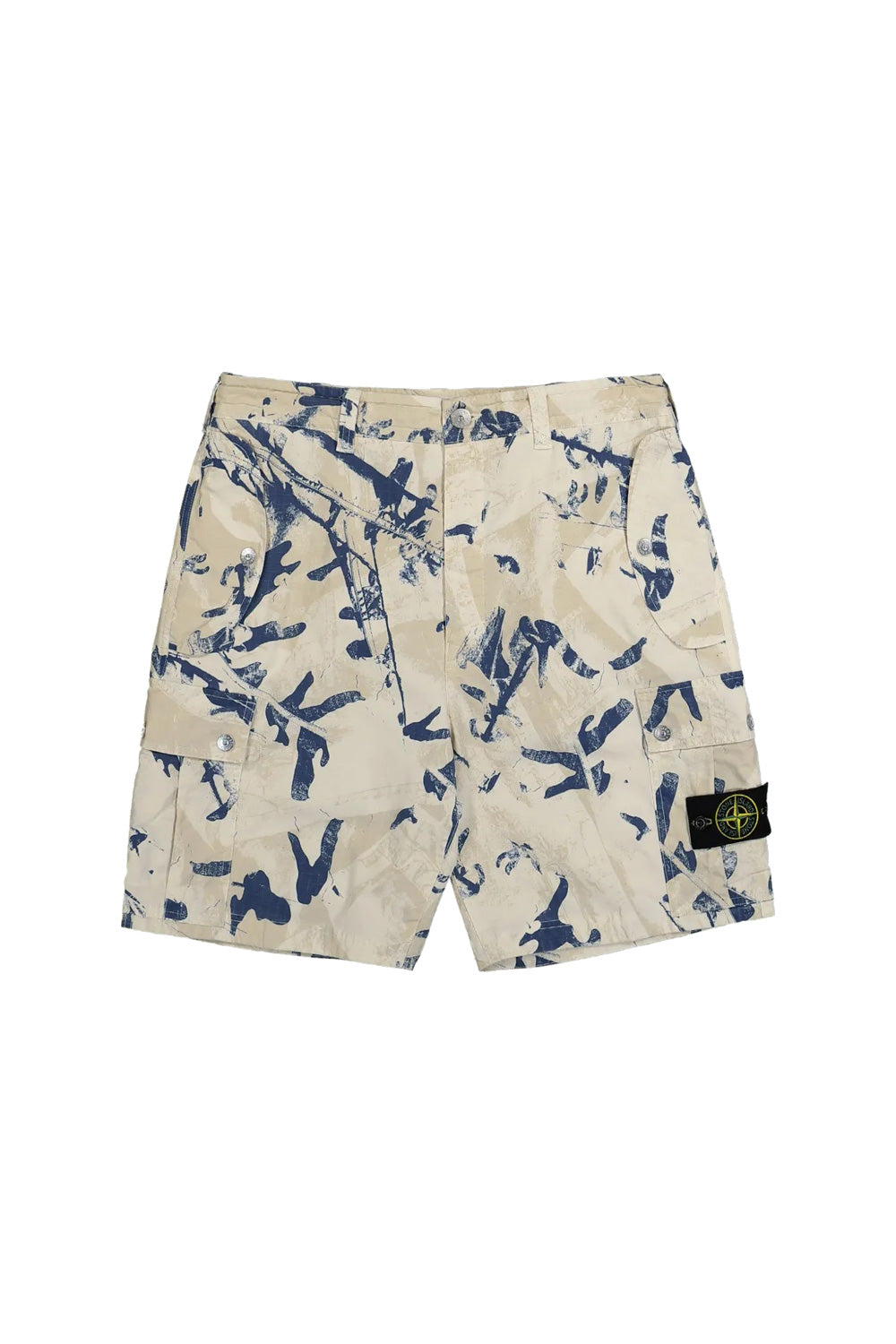 Stone Island shorts cargo in cotone ripstop stretch con stampa camouflage 