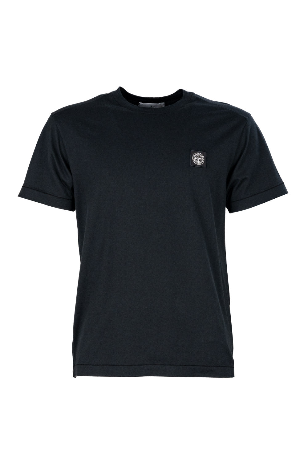 Stone Island T-shirt in jersey di cotone con patch logo 