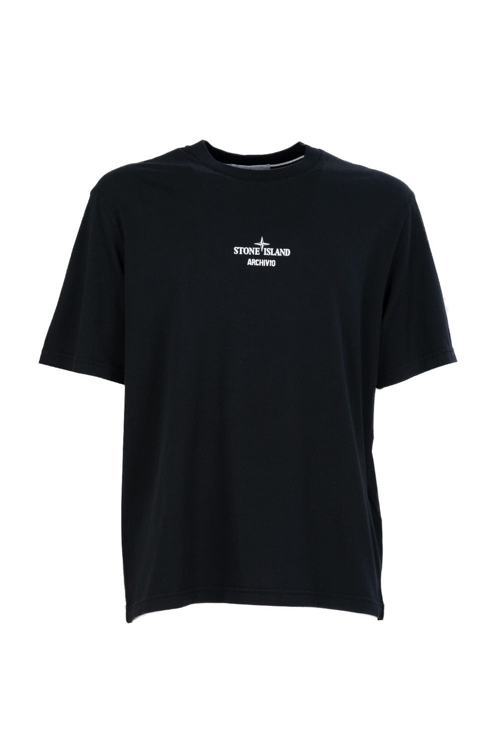 Stone Island T-shirt in jersey di cotone con stampa 