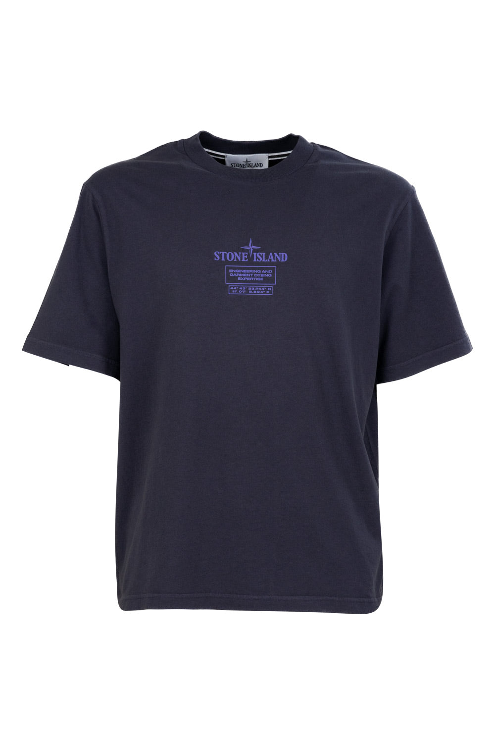 Stone Island T-shirt in jersey di cotone con stampa 