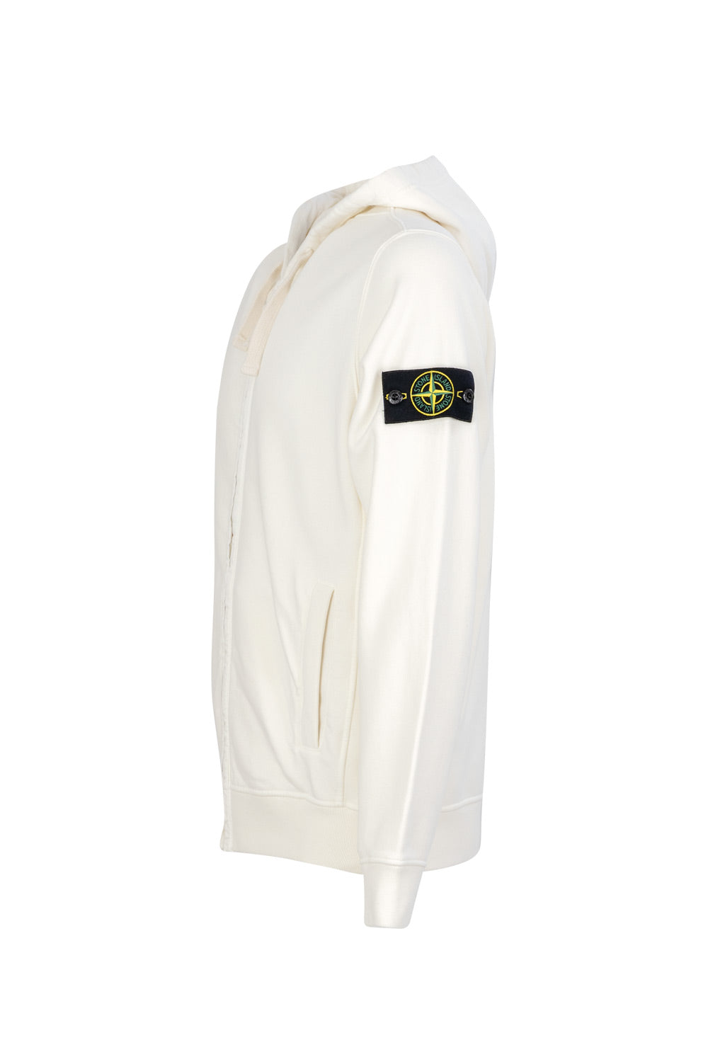 Stone Island felpa in cotone con cappuccio e patch logo 