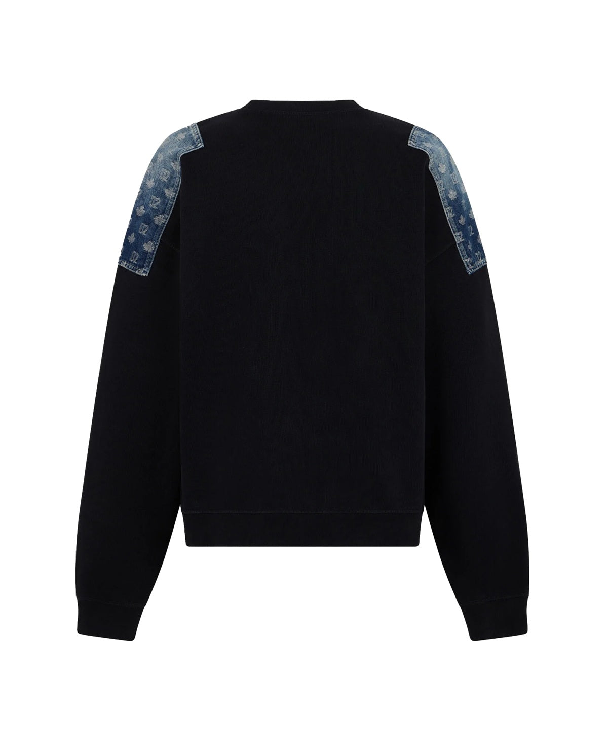 Felpa Dsquared2 uomo S74GU0960-D25028900 nera patch denim<BR/><BR/> 