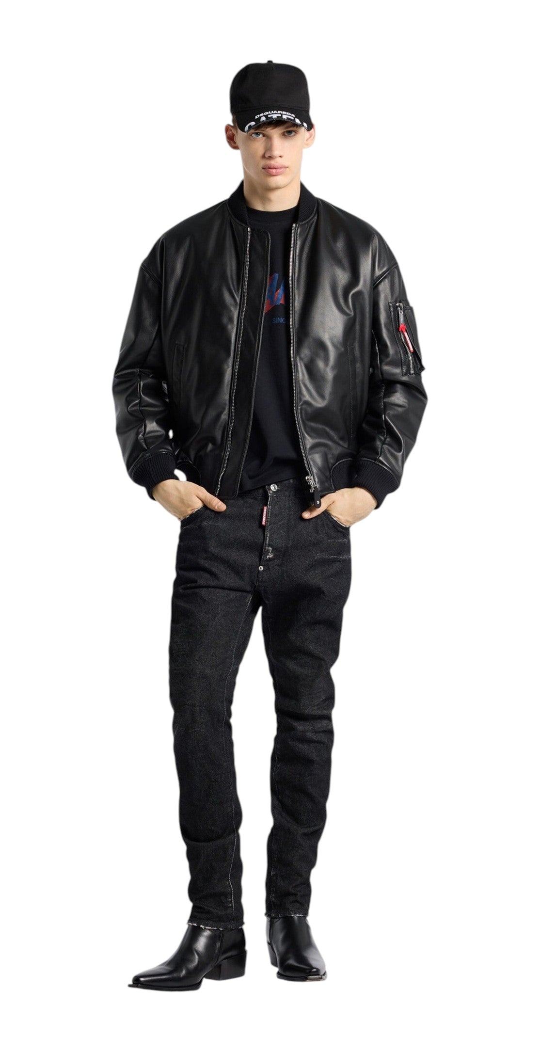 Jeans uomo Dsquared2 S74LB1943D30042900 Teddy Nero Aviator 