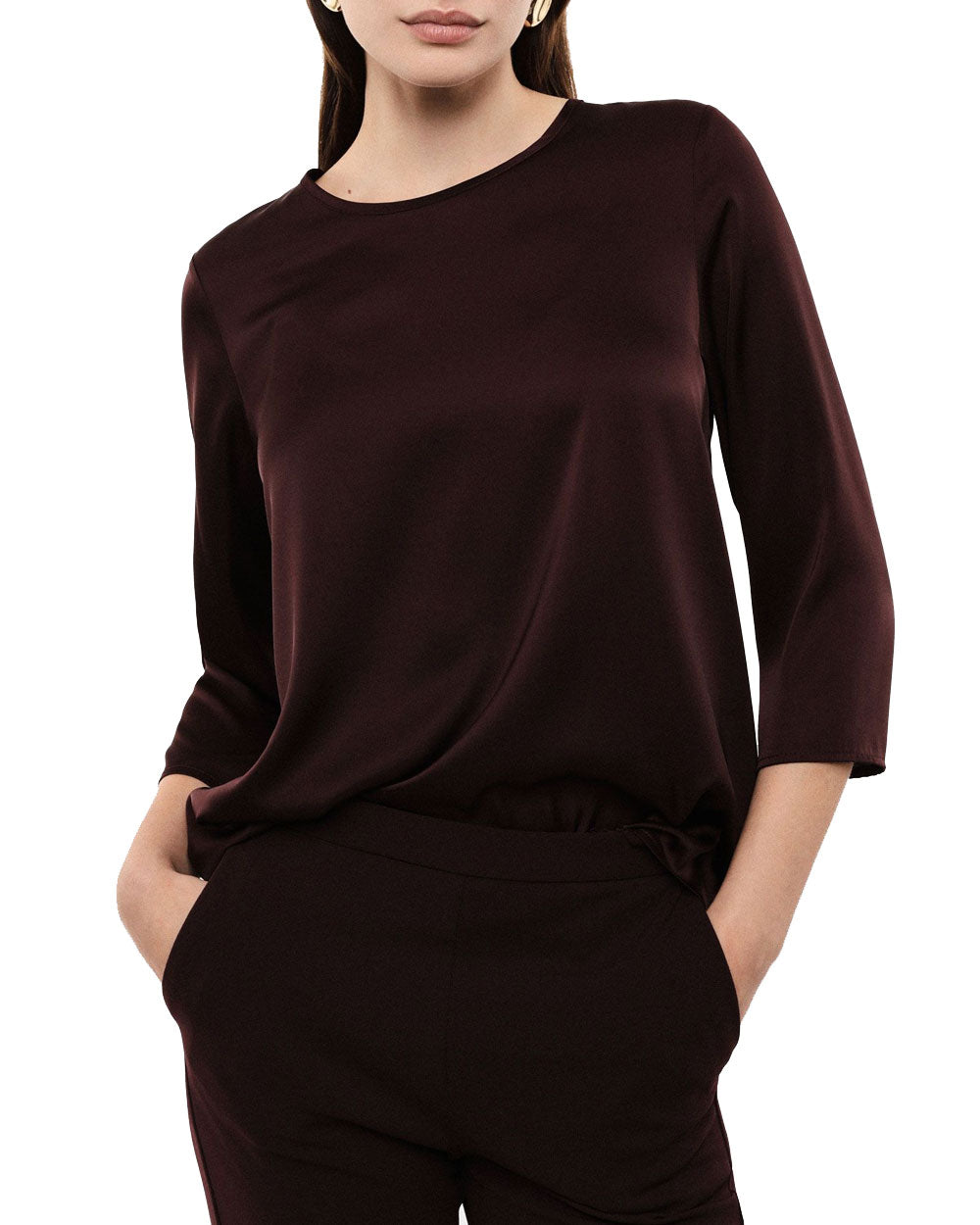 Blusa Imperial Donna CDP0MDG plum noir<BR/> 
