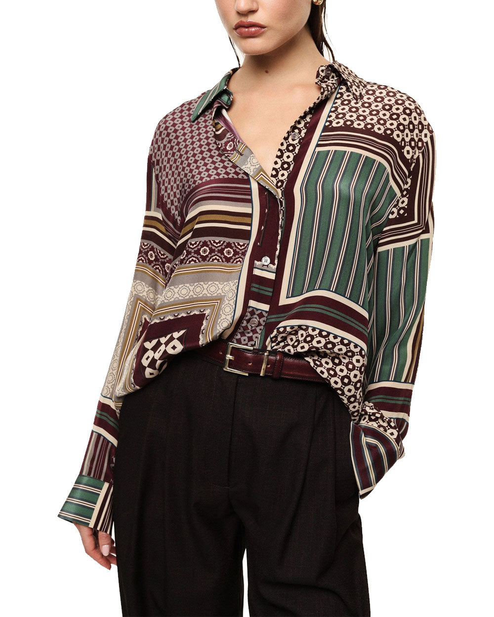 Camicia Imperial Donna CPH5MPU beige bordeaux<BR/> 