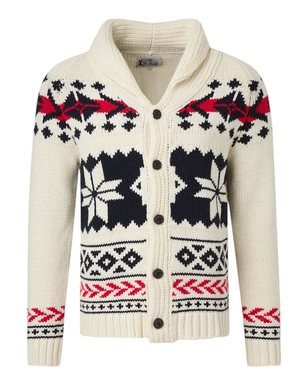 Cardigan Mc2 Saint Barth uomo Archer nordic aztec panna<BR/><BR/> 
