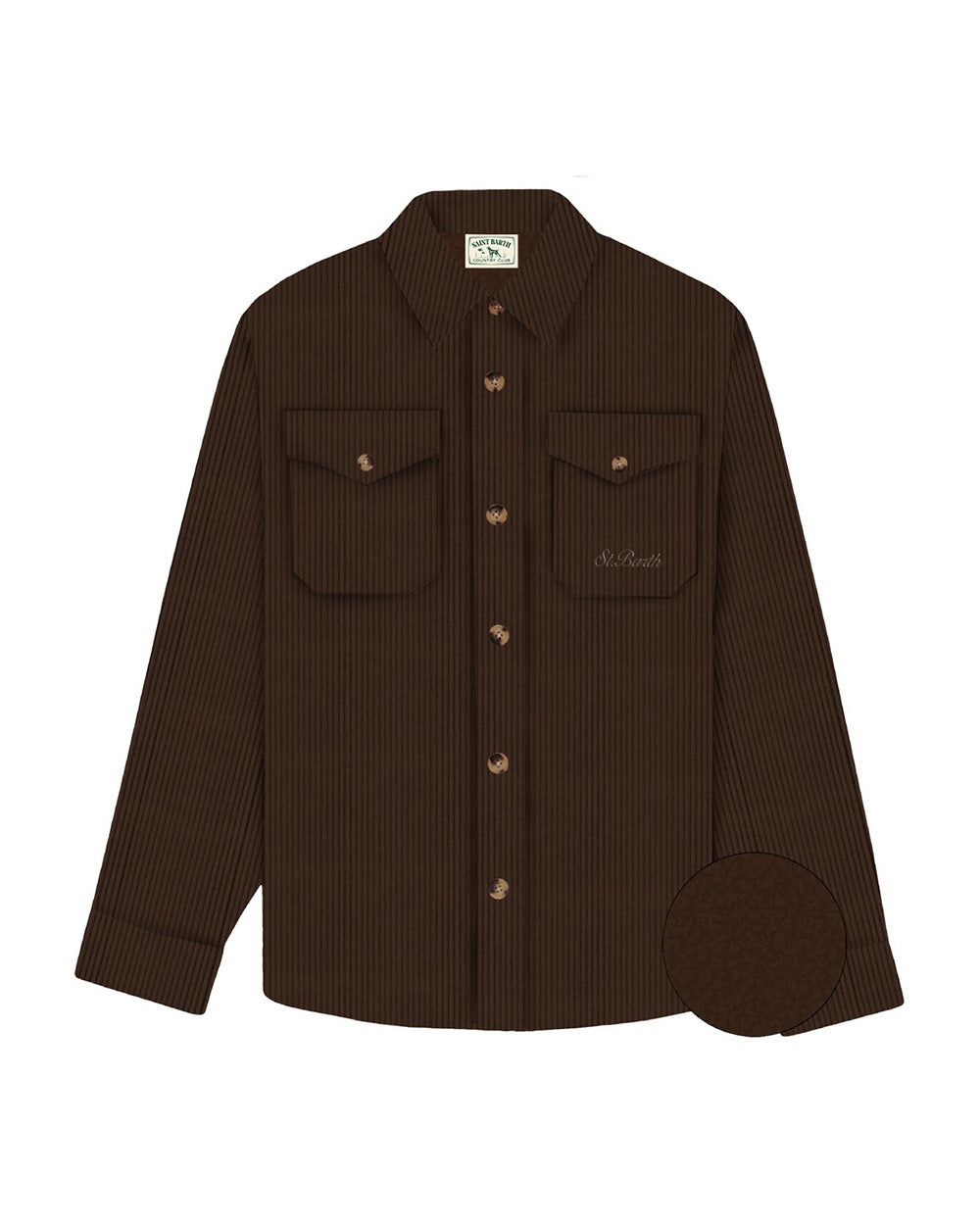 Overshirt MC2 SAINT BARTH uomo LANDECKCORDUROY Marrone<BR/> 