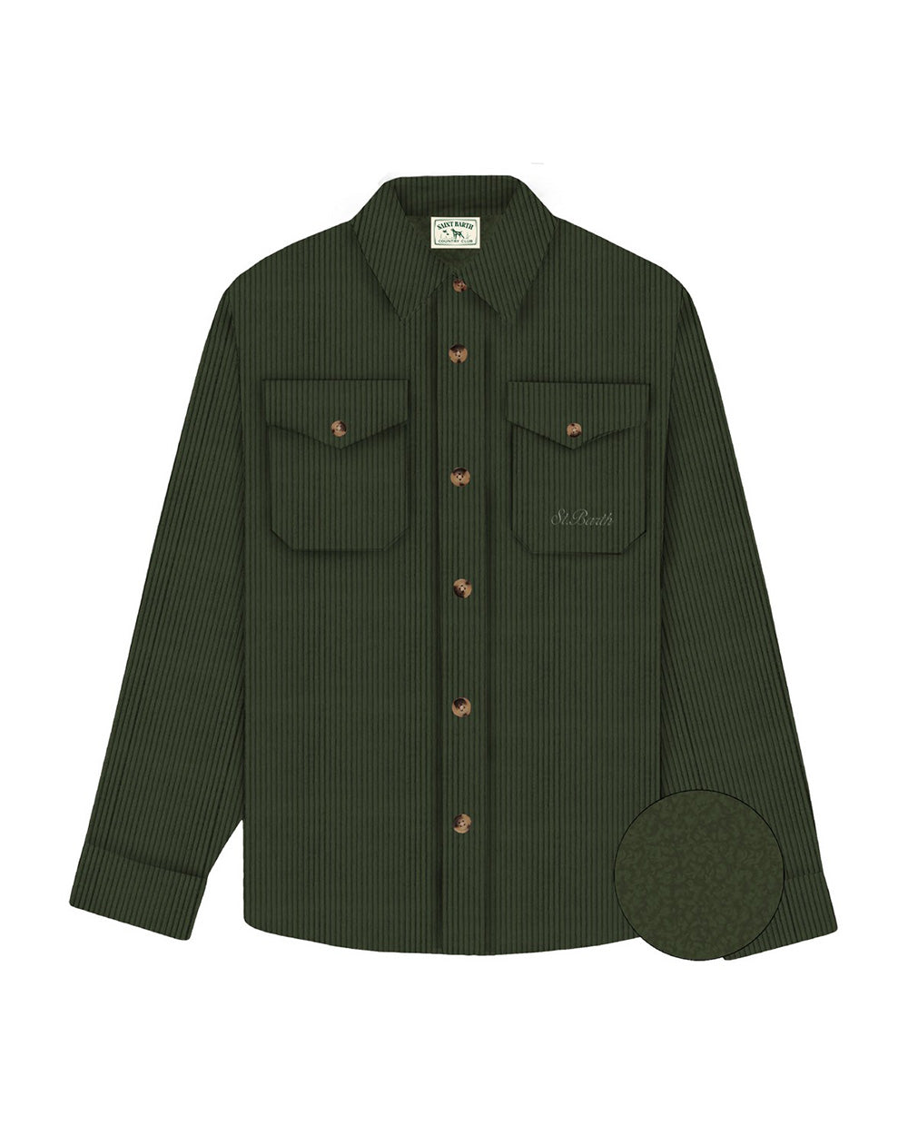 Overshirt MC2 SAINT BARTH uomo LANDECKCORDUROY00034M Verde 