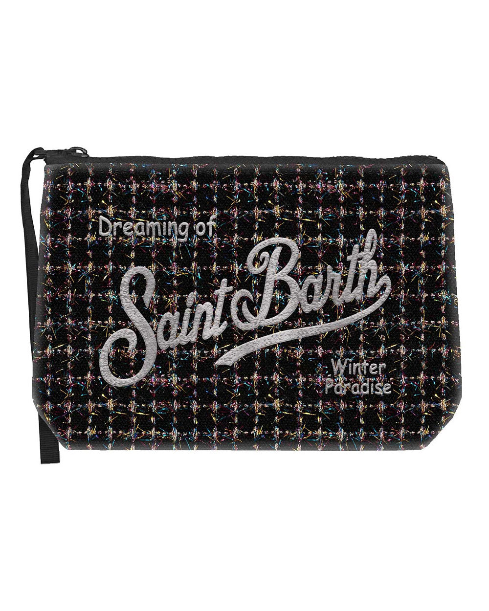 Pochette Mc2 Saint Barth donna Aline tweed nera 