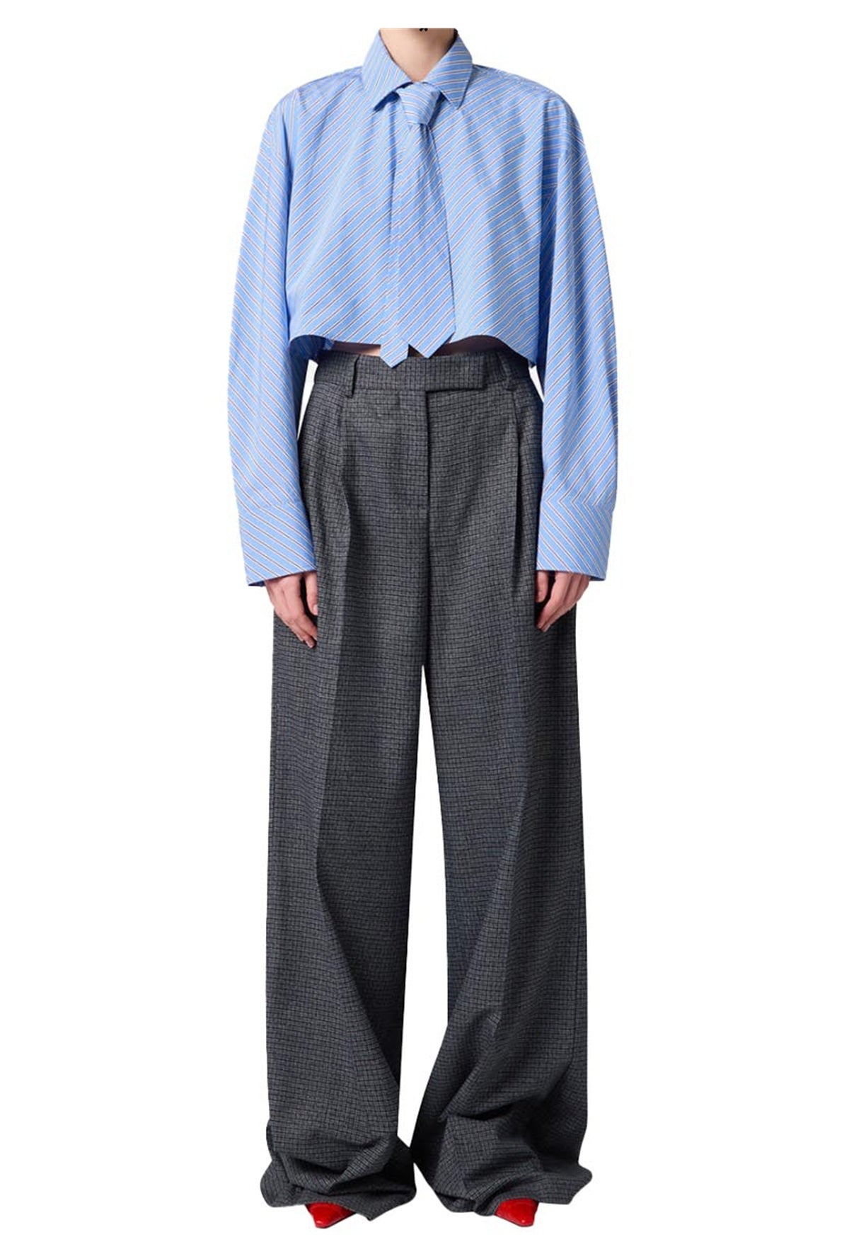 Pantalone donna MSGM 4141MDP04 267609 97  grigio flare 