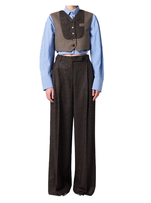 Pantalone MGSM donna 4141MDP04 267610 24 marrone flare 