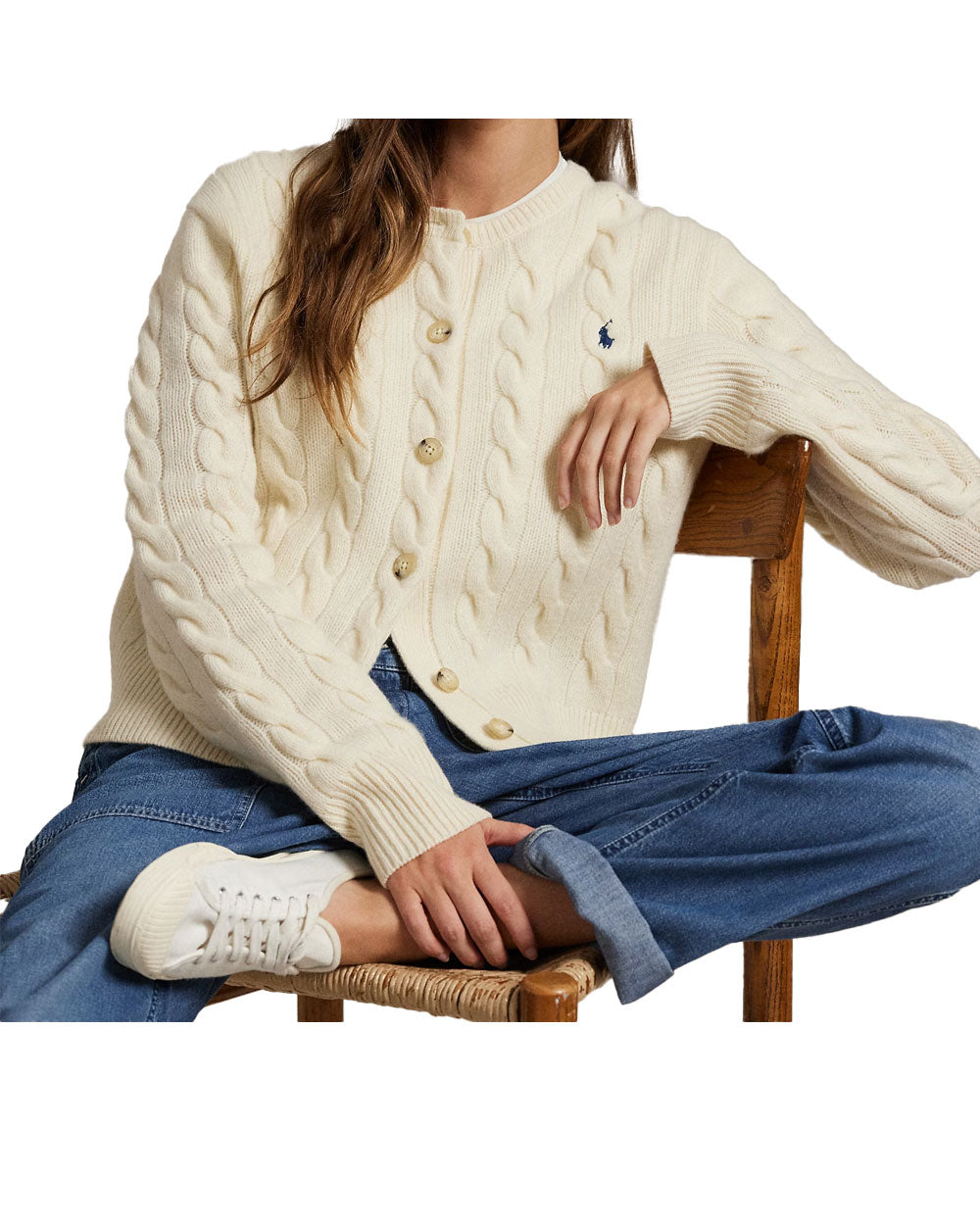 Cardigan donna Polo Ralph Lauren 211972104 crema 