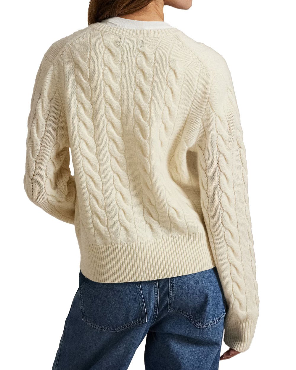 Cardigan donna Polo Ralph Lauren 211972104 crema 