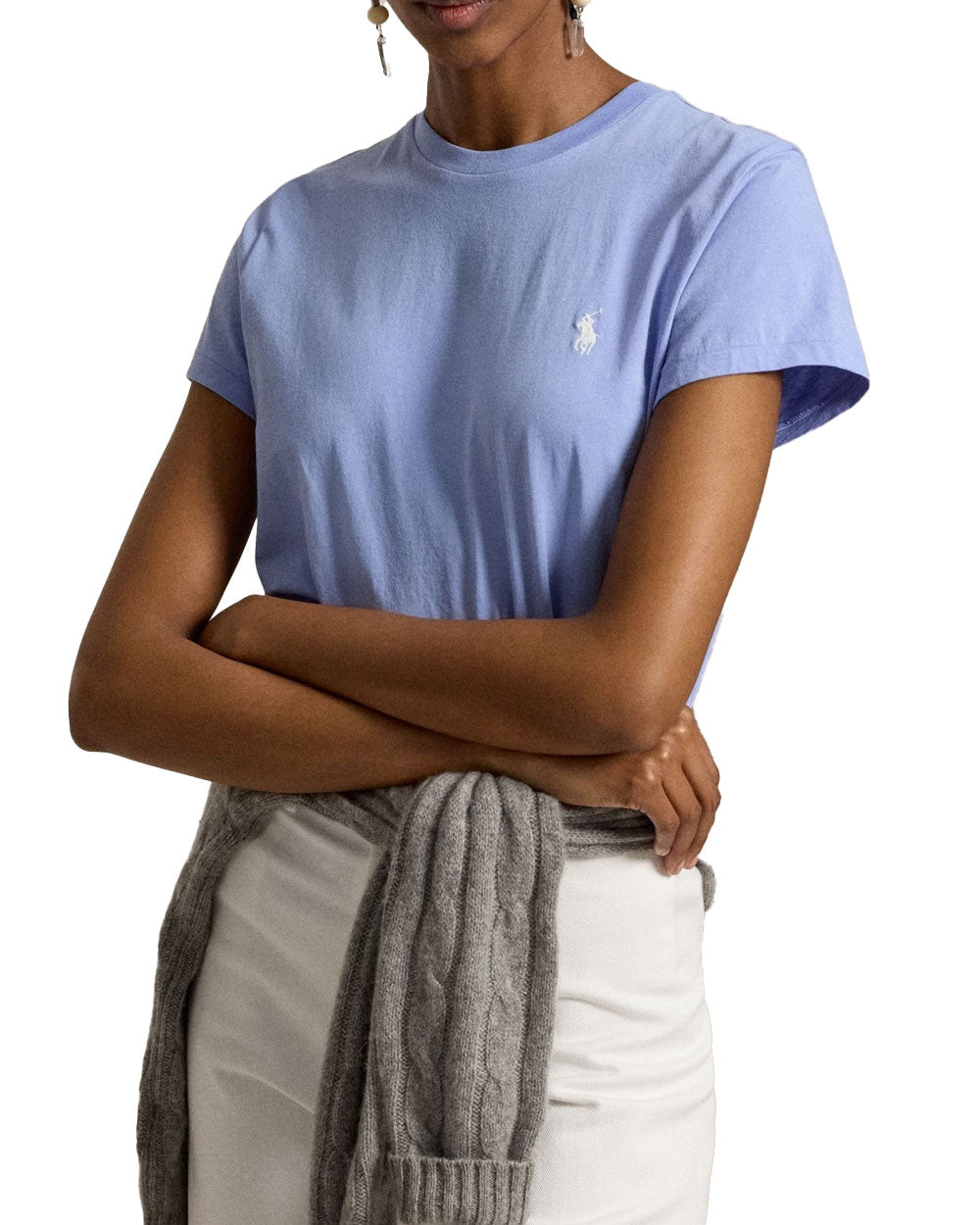 T-shirt donna Polo Ralph Lauren 211B14605 azzurro chiaro 