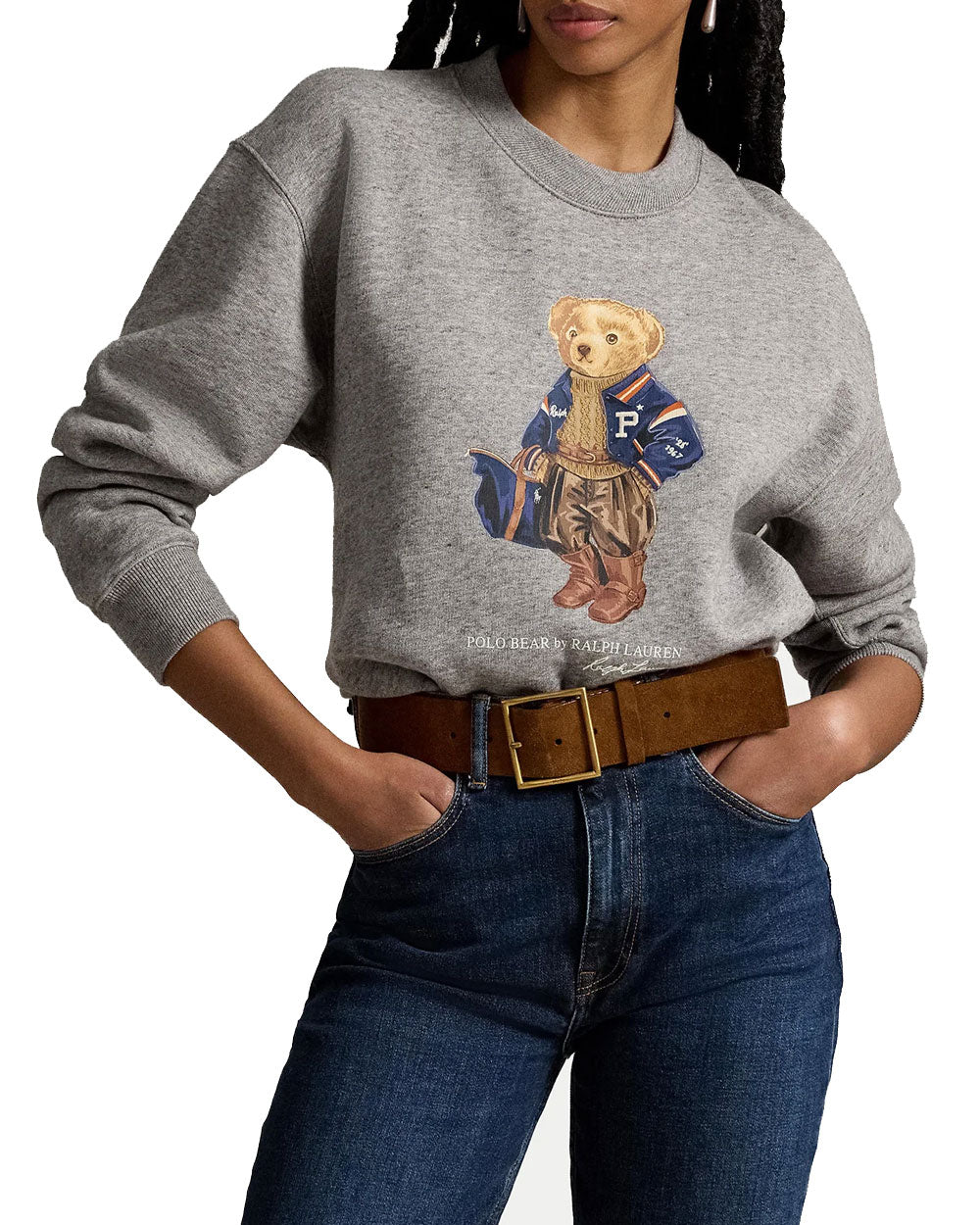 Felpa donna Polo Ralph Lauren 211B17788 grigia 