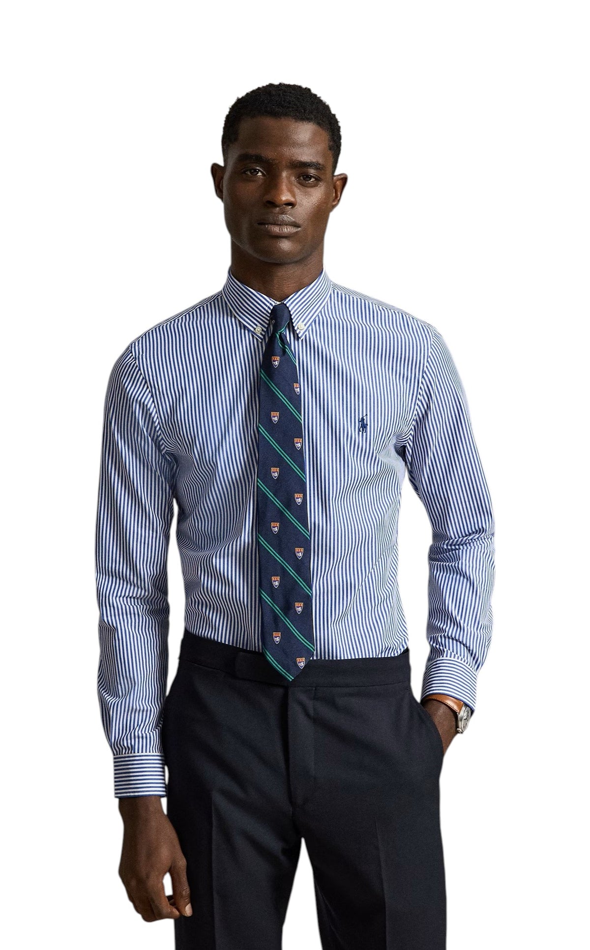 Camicia uomo Polo Ralph Lauren 710929344025 Rugbyl a righe Blu Royal 