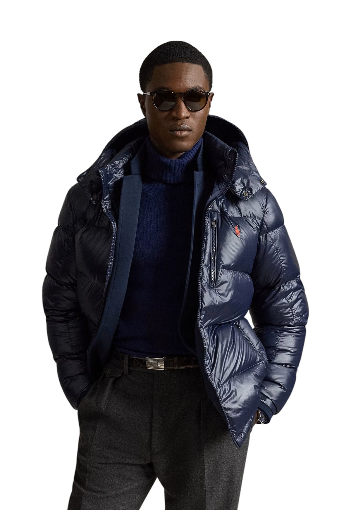Piumino uomo Polo Ralph Lauren 710968281002 Gorham Glossy Blu Navy 