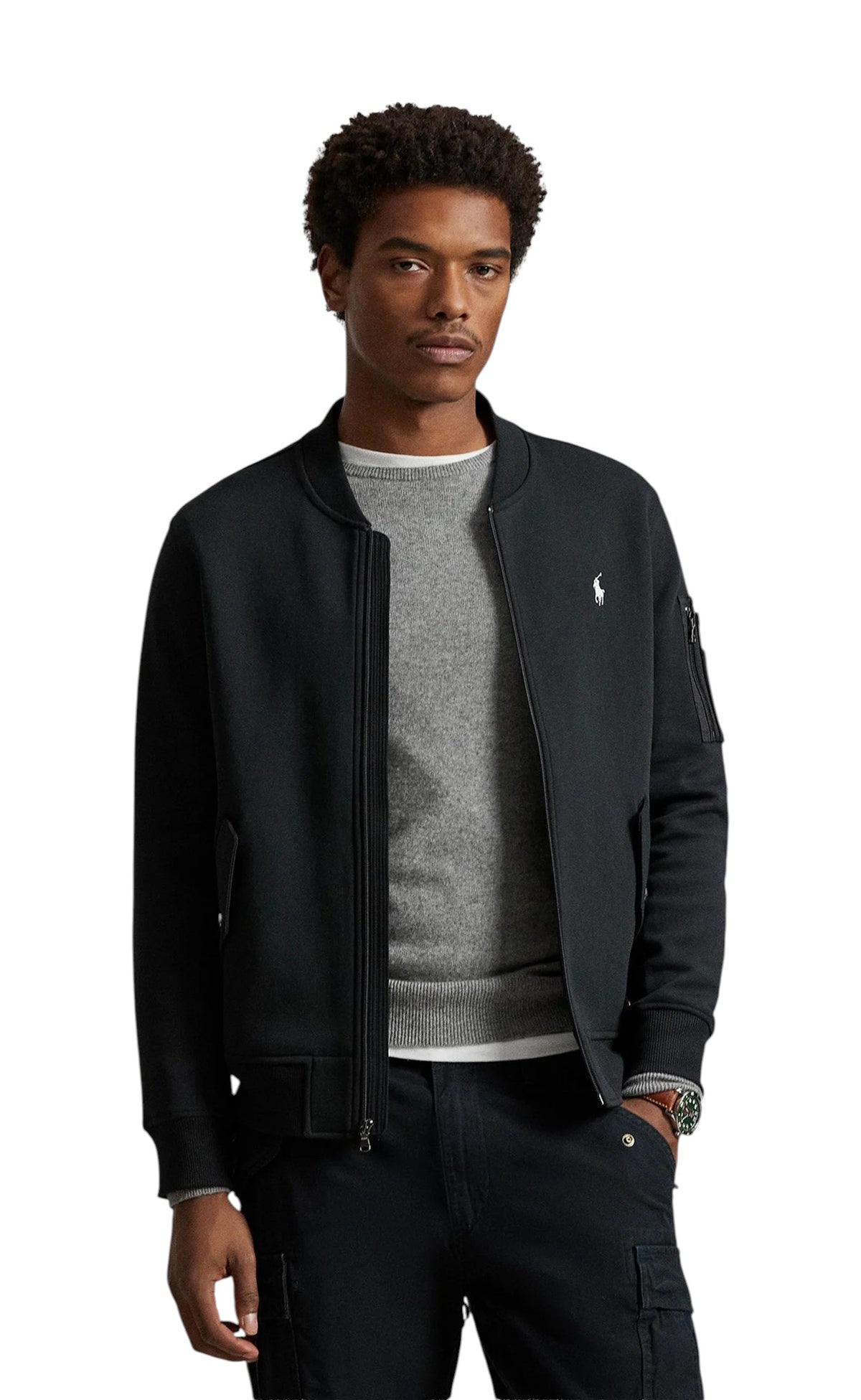 Felpa uomo Polo Ralph Lauren 710980339003 con zip Nero 