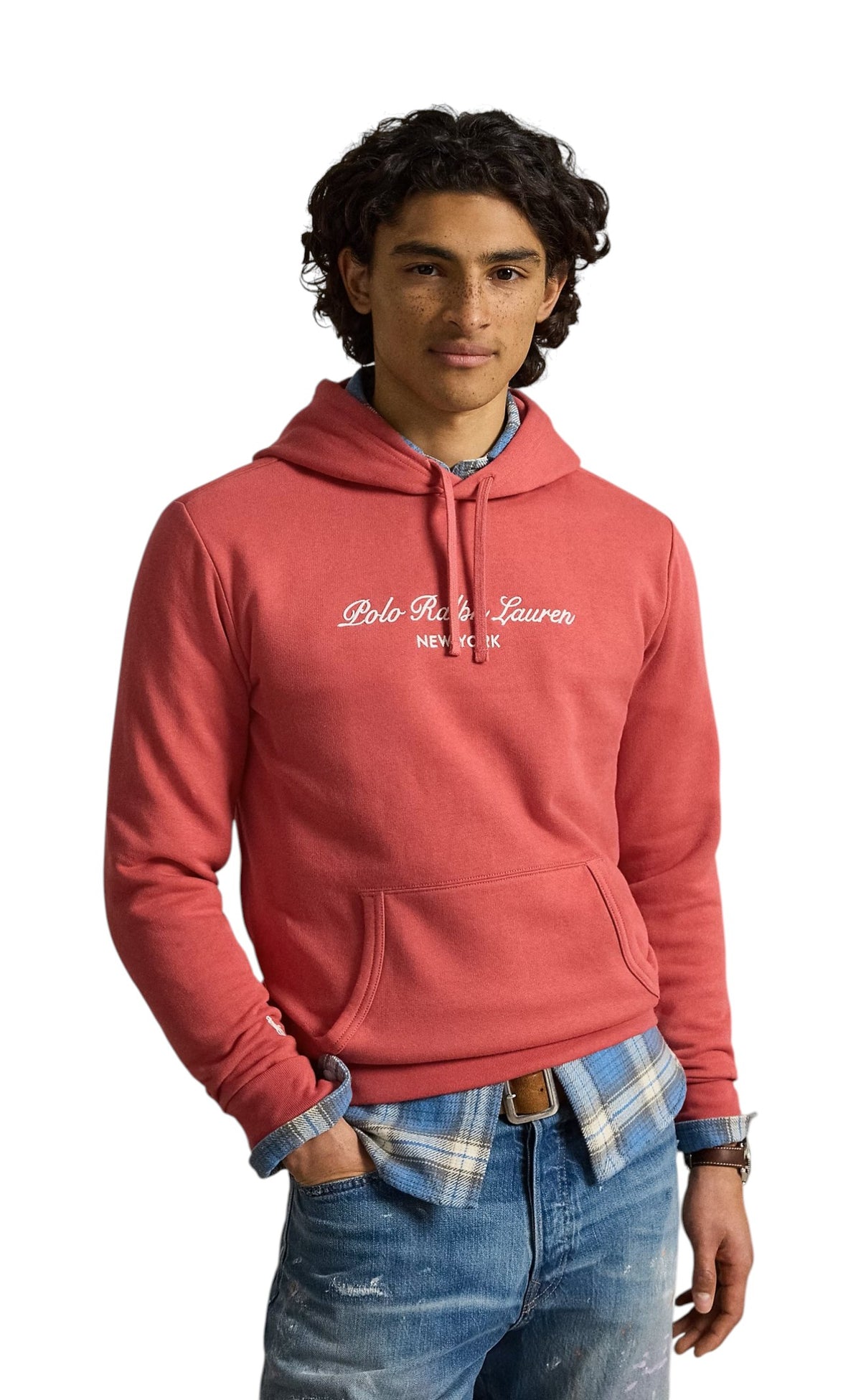 Felpa uomo Polo Ralph Lauren 710B26089002 con cappuccio Rosso 
