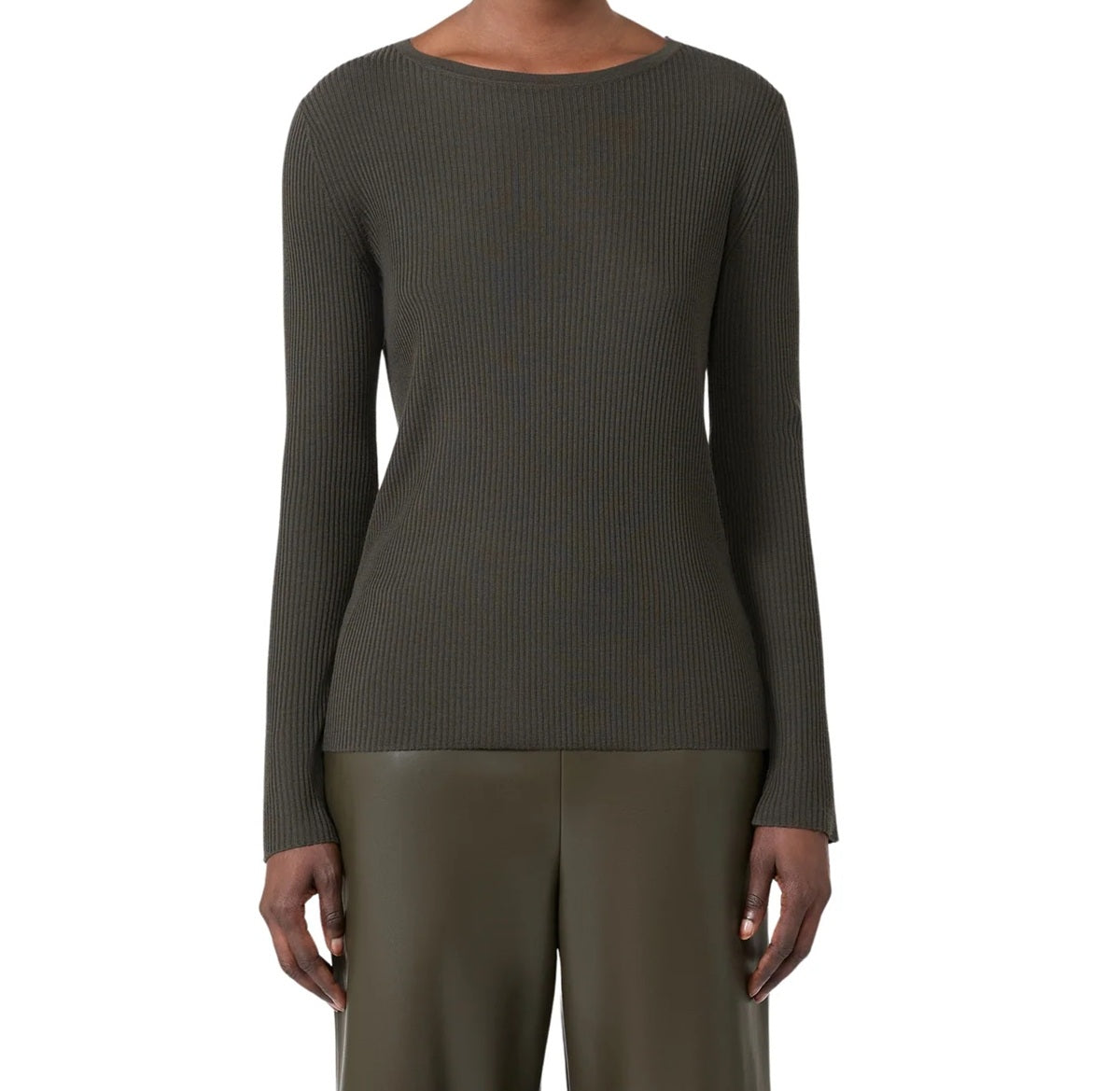 Maglia S Max Mara donna SMMDISEGNO005 grigio lana a coste 