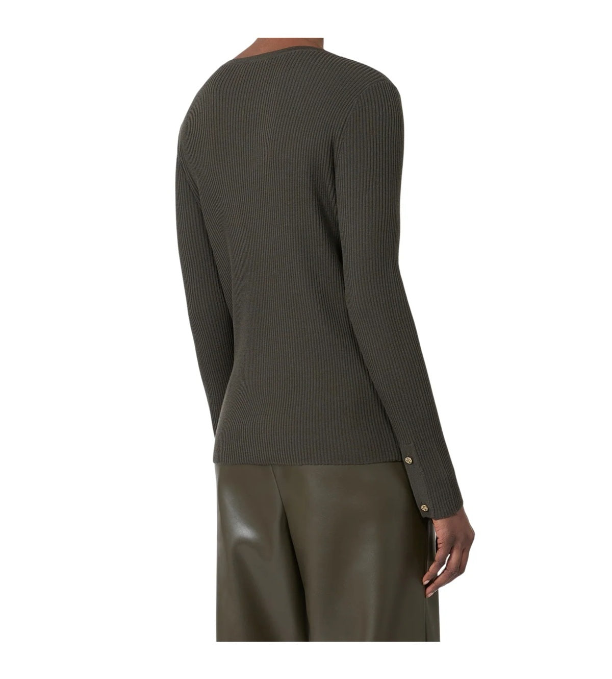 Maglia S Max Mara donna SMMDISEGNO005 grigio lana a coste 